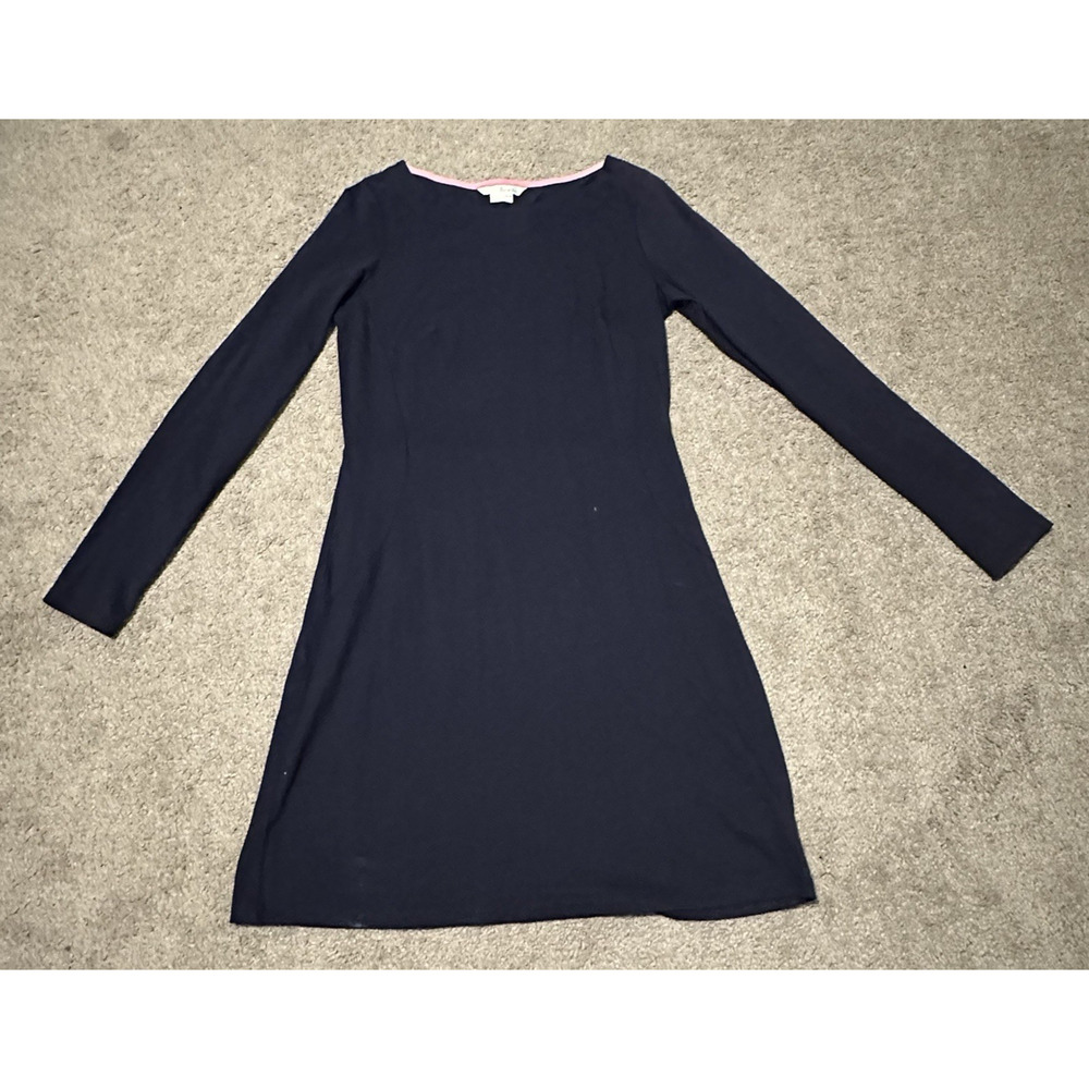 Boden Navy Blue Cotton Modal Long Sleeve Shift Dress US 4R WD016